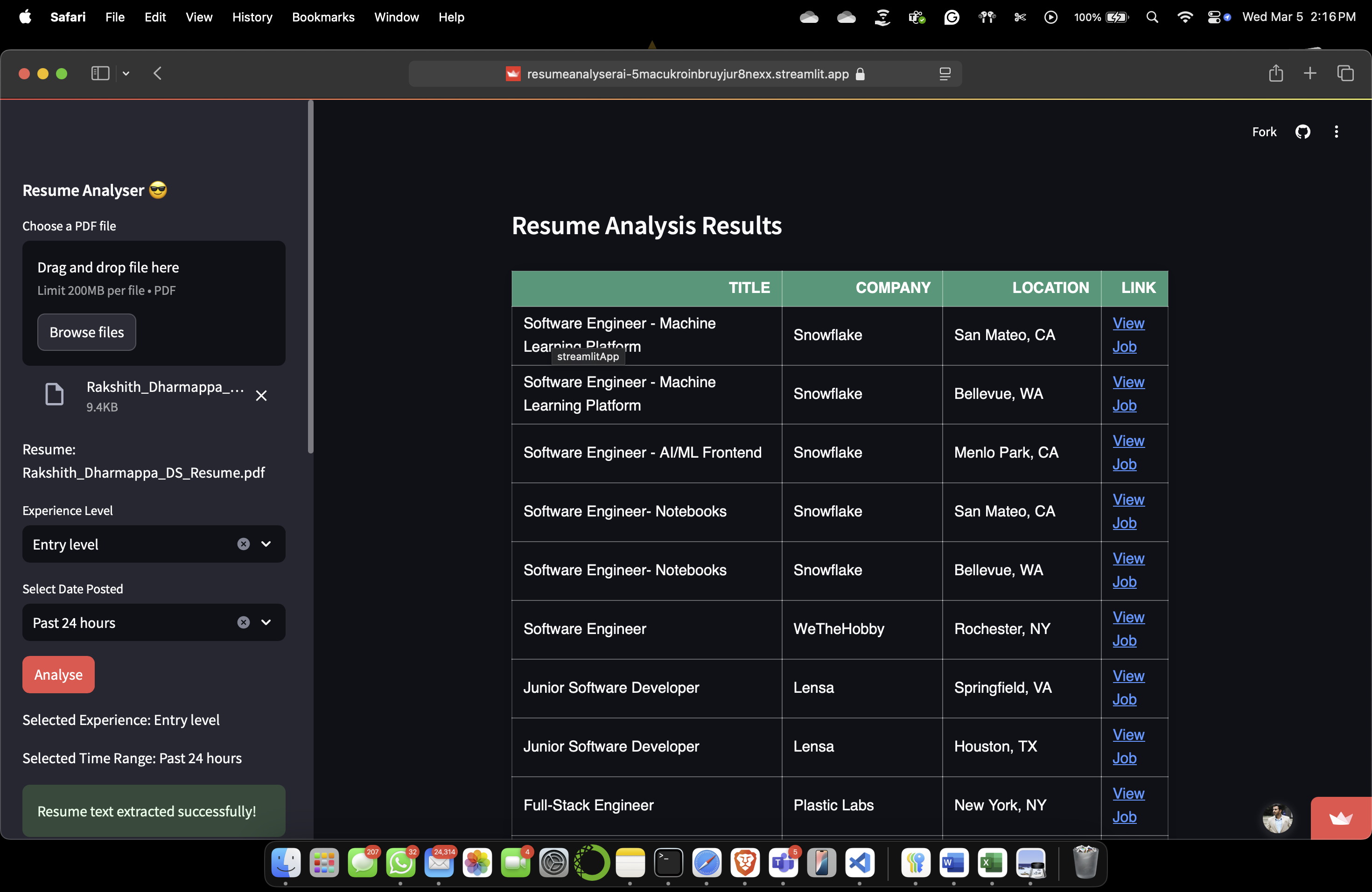 Resume Analyzer and Customized Job searching Ai